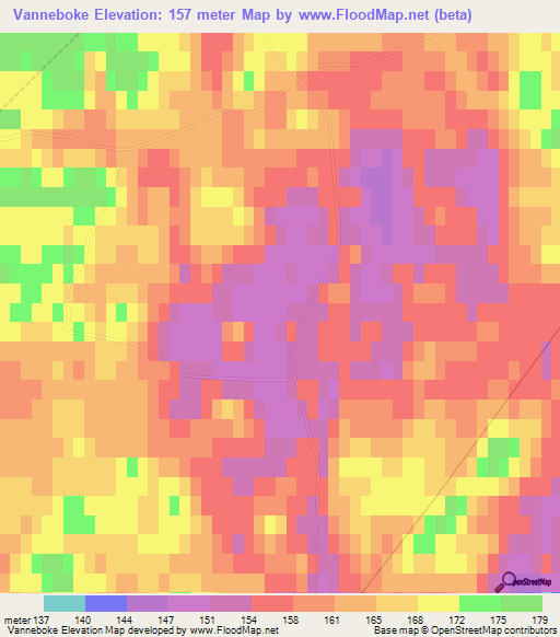 Vanneboke,Sweden Elevation Map