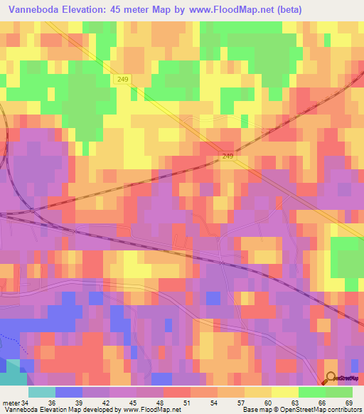 Vanneboda,Sweden Elevation Map