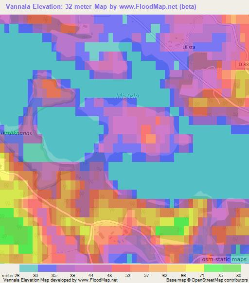 Vannala,Sweden Elevation Map