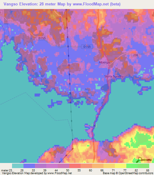 Vangso,Sweden Elevation Map