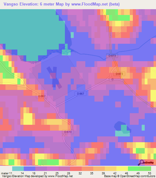 Vangso,Sweden Elevation Map