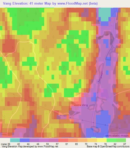 Vang,Sweden Elevation Map