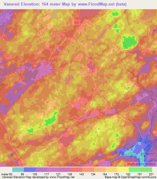 Vanered,Sweden Elevation Map