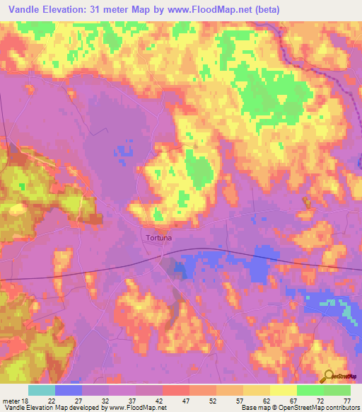 Vandle,Sweden Elevation Map