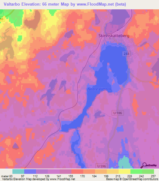 Valtarbo,Sweden Elevation Map