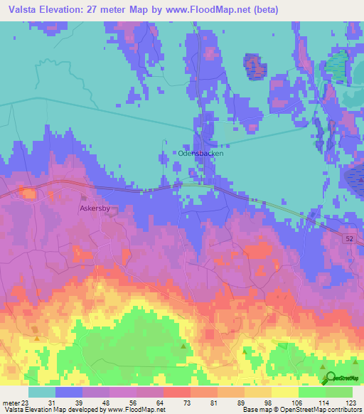 Valsta,Sweden Elevation Map