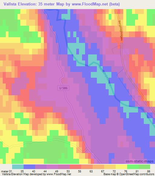 Vallsta,Sweden Elevation Map