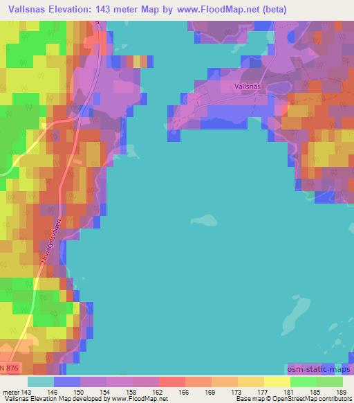 Vallsnas,Sweden Elevation Map