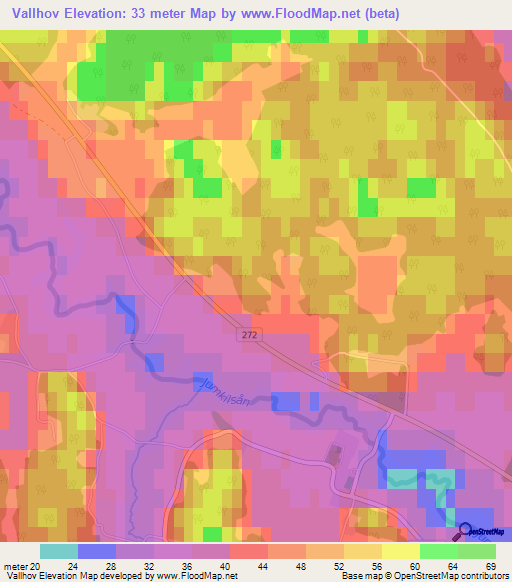 Vallhov,Sweden Elevation Map