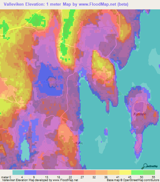 Valleviken,Sweden Elevation Map