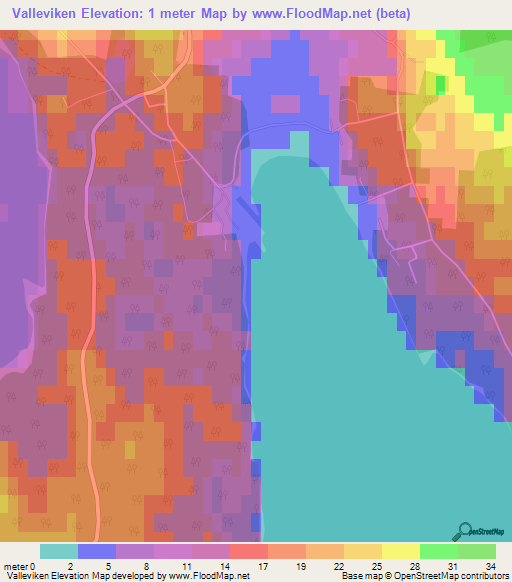 Valleviken,Sweden Elevation Map