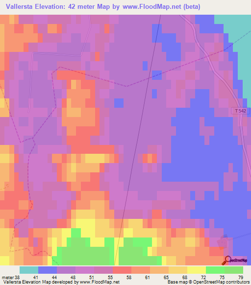 Vallersta,Sweden Elevation Map