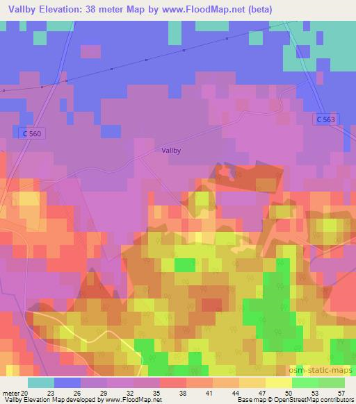 Vallby,Sweden Elevation Map