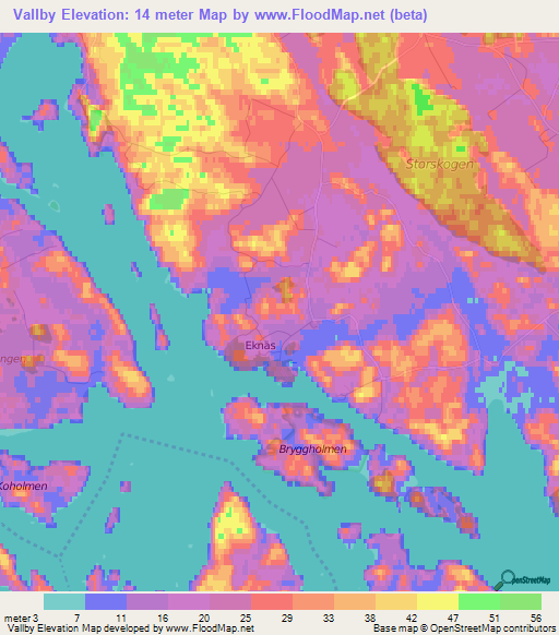 Vallby,Sweden Elevation Map