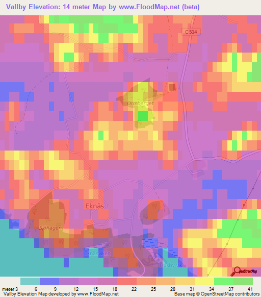 Vallby,Sweden Elevation Map