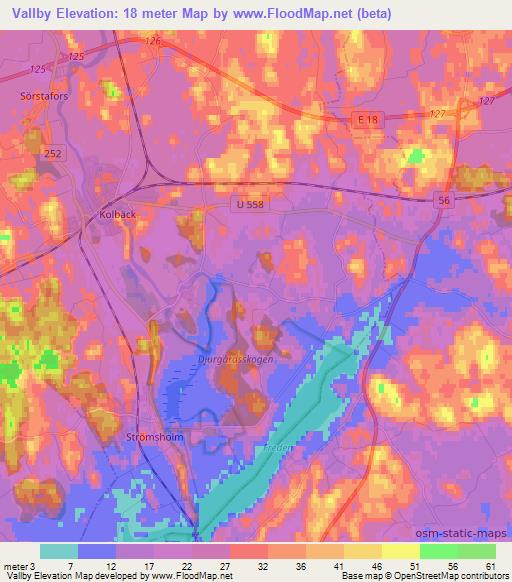 Vallby,Sweden Elevation Map