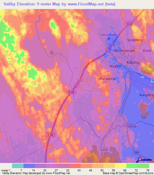 Vallby,Sweden Elevation Map