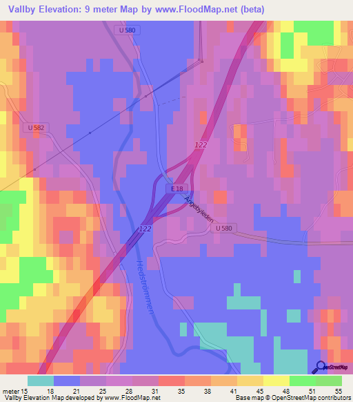 Vallby,Sweden Elevation Map