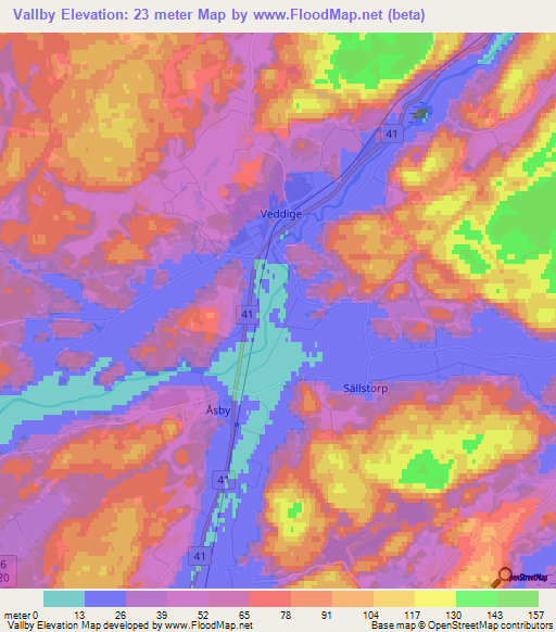 Vallby,Sweden Elevation Map