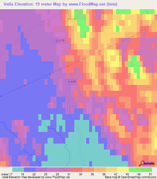 Valla,Sweden Elevation Map