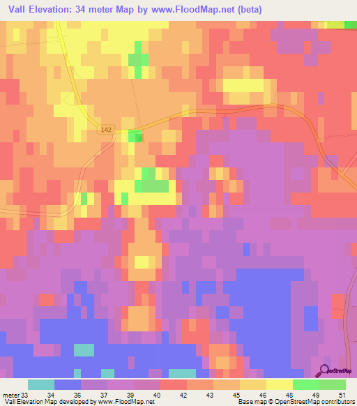 Vall,Sweden Elevation Map