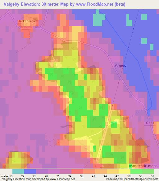 Valgeby,Sweden Elevation Map