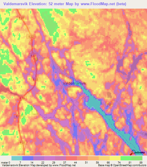 Valdemarsvik,Sweden Elevation Map