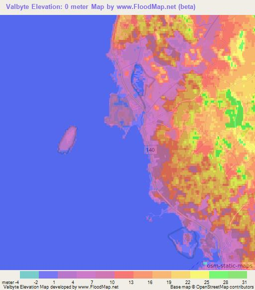 Valbyte,Sweden Elevation Map