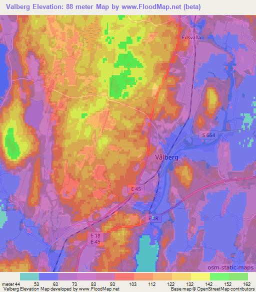 Valberg,Sweden Elevation Map