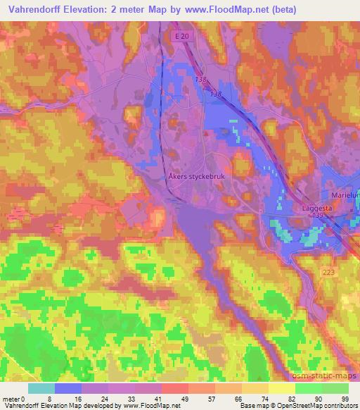 Vahrendorff,Sweden Elevation Map