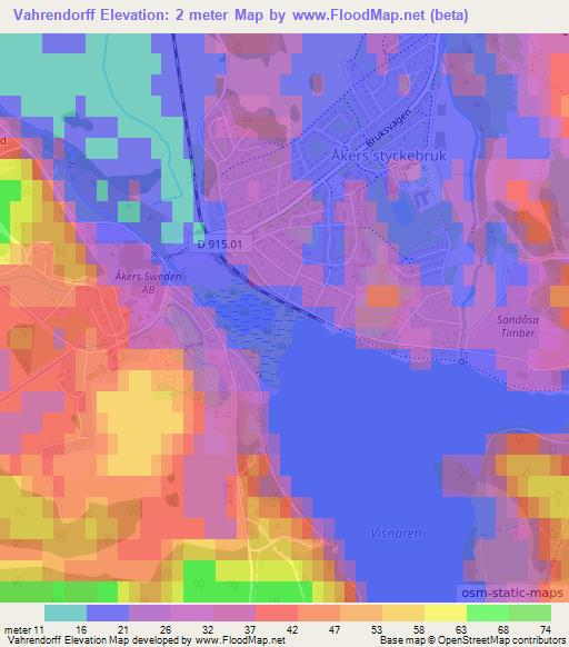 Vahrendorff,Sweden Elevation Map