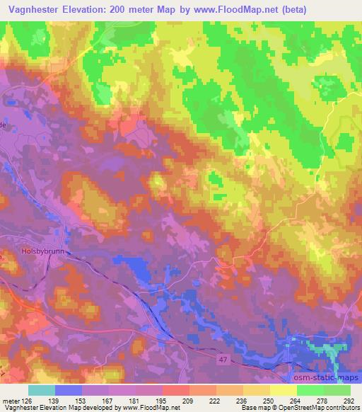 Vagnhester,Sweden Elevation Map