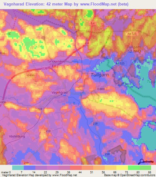 Vagnharad,Sweden Elevation Map