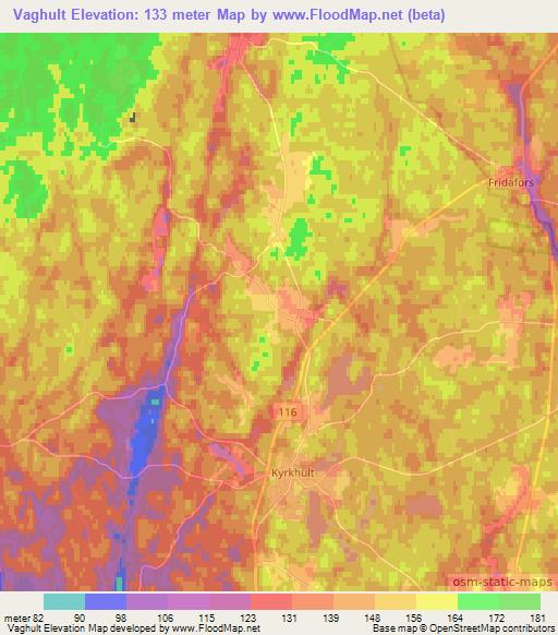 Vaghult,Sweden Elevation Map