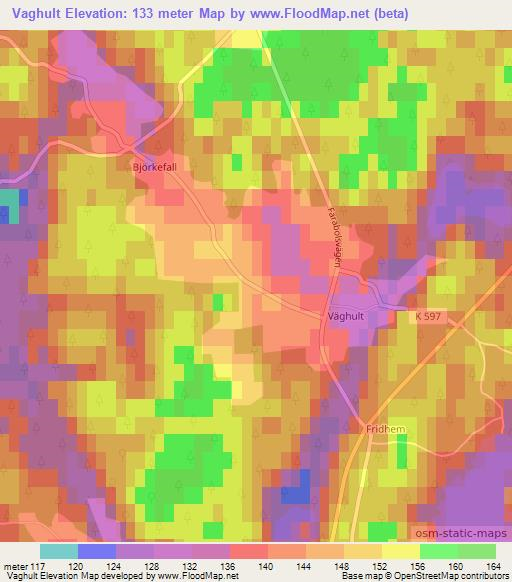 Vaghult,Sweden Elevation Map