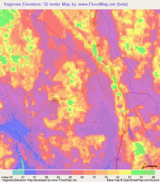 Vagersta,Sweden Elevation Map