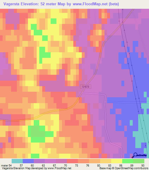 Vagersta,Sweden Elevation Map