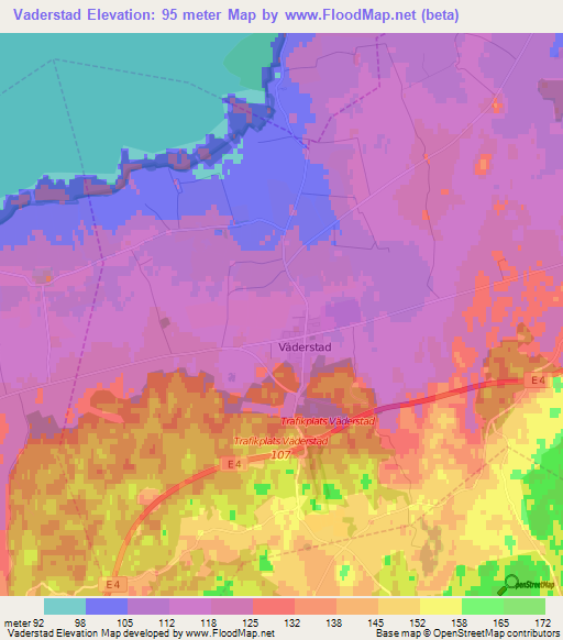 Vaderstad,Sweden Elevation Map