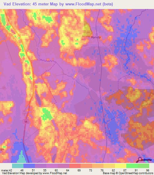 Vad,Sweden Elevation Map