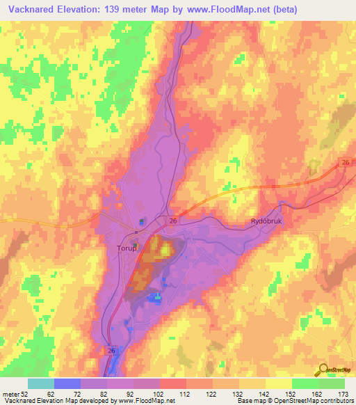 Vacknared,Sweden Elevation Map