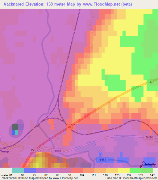 Vacknared,Sweden Elevation Map