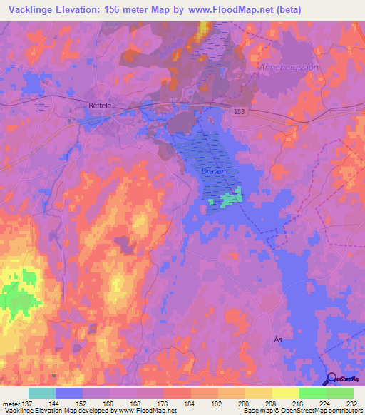 Vacklinge,Sweden Elevation Map