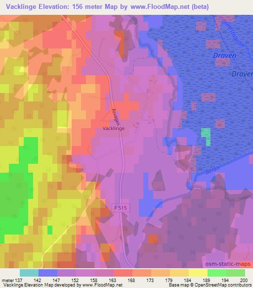 Vacklinge,Sweden Elevation Map