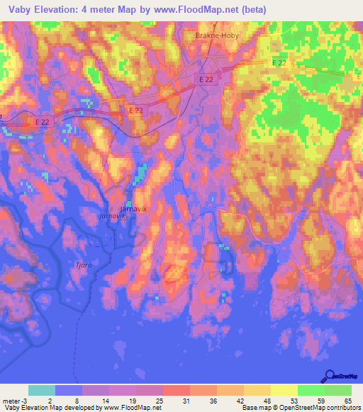 Vaby,Sweden Elevation Map