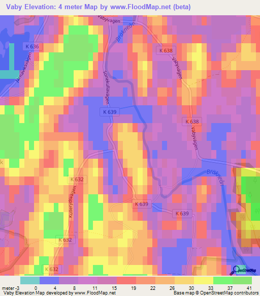 Vaby,Sweden Elevation Map