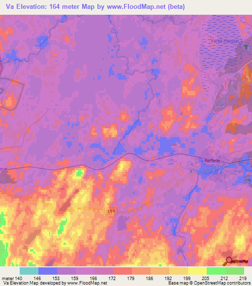 Va,Sweden Elevation Map