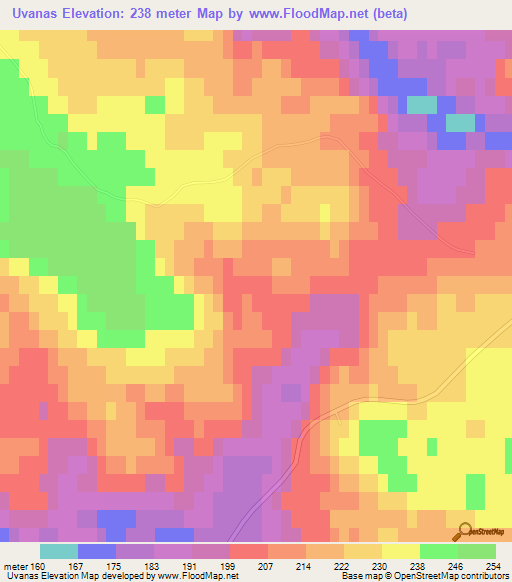 Uvanas,Sweden Elevation Map