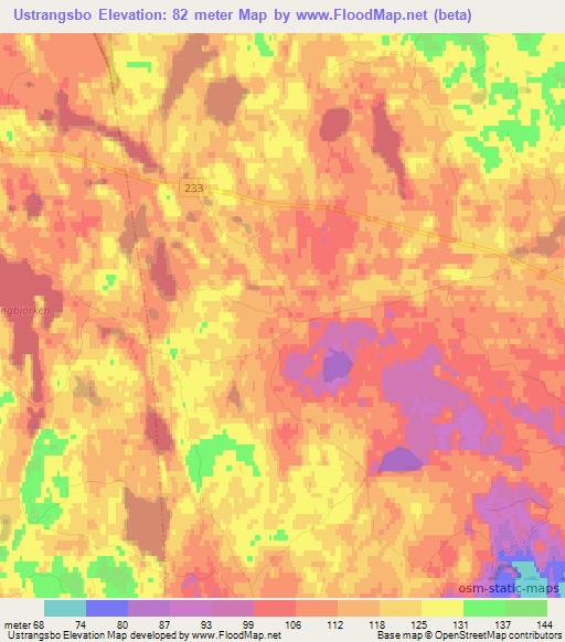 Ustrangsbo,Sweden Elevation Map