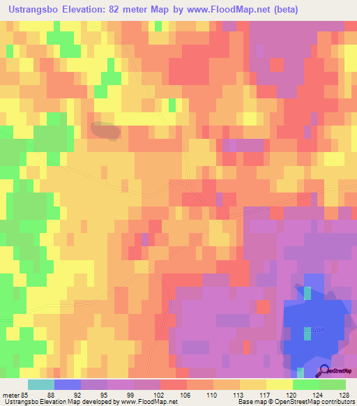 Ustrangsbo,Sweden Elevation Map