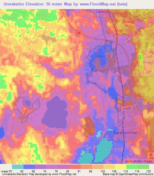 Urmakarbo,Sweden Elevation Map